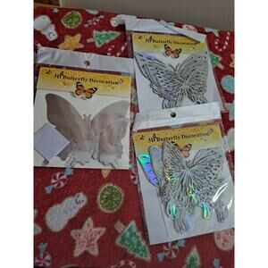 3 packs of unopened 3D Butterfly Decorations